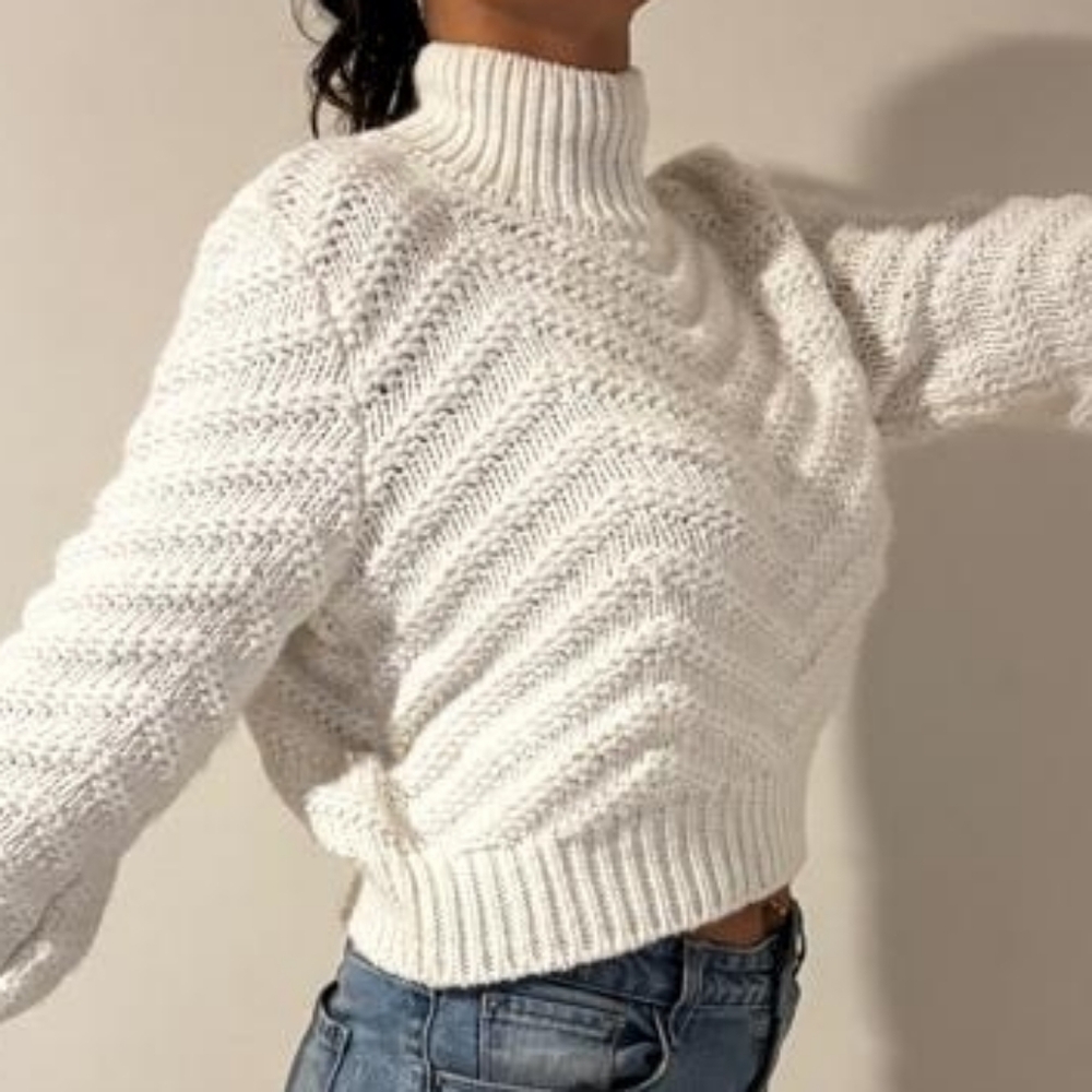 Elegant White Turtleneck Sweater for Women